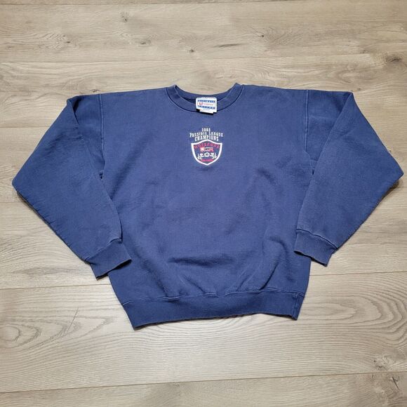 Vintage Presidio League Sweater Men Small Blue 2003 Champions Hanes Blend Print - Picture 1 of 7